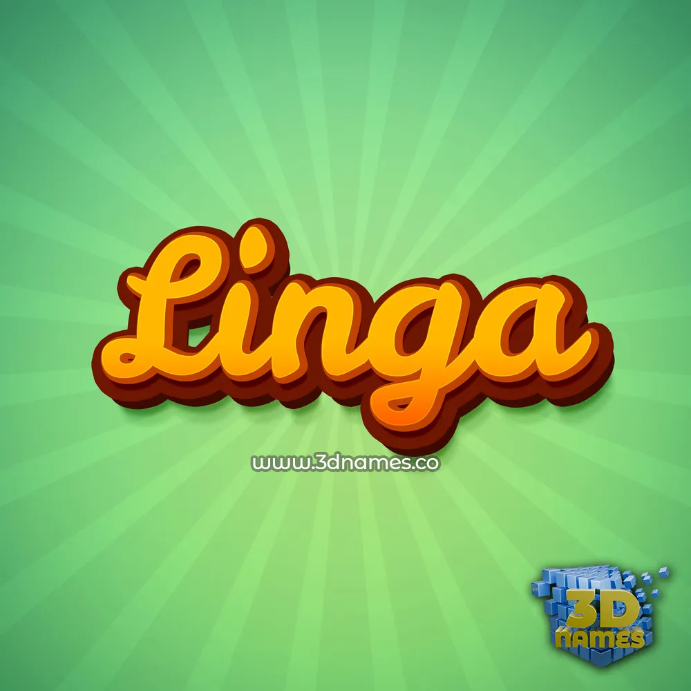 linga in Green Rays style - 3D name wallpaper