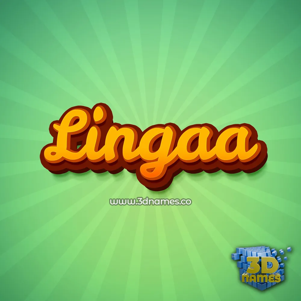 lingaa in Green Rays style - 3D name wallpaper