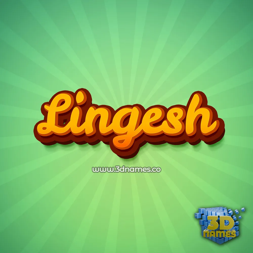 lingesh in Green Rays style - 3D name wallpaper