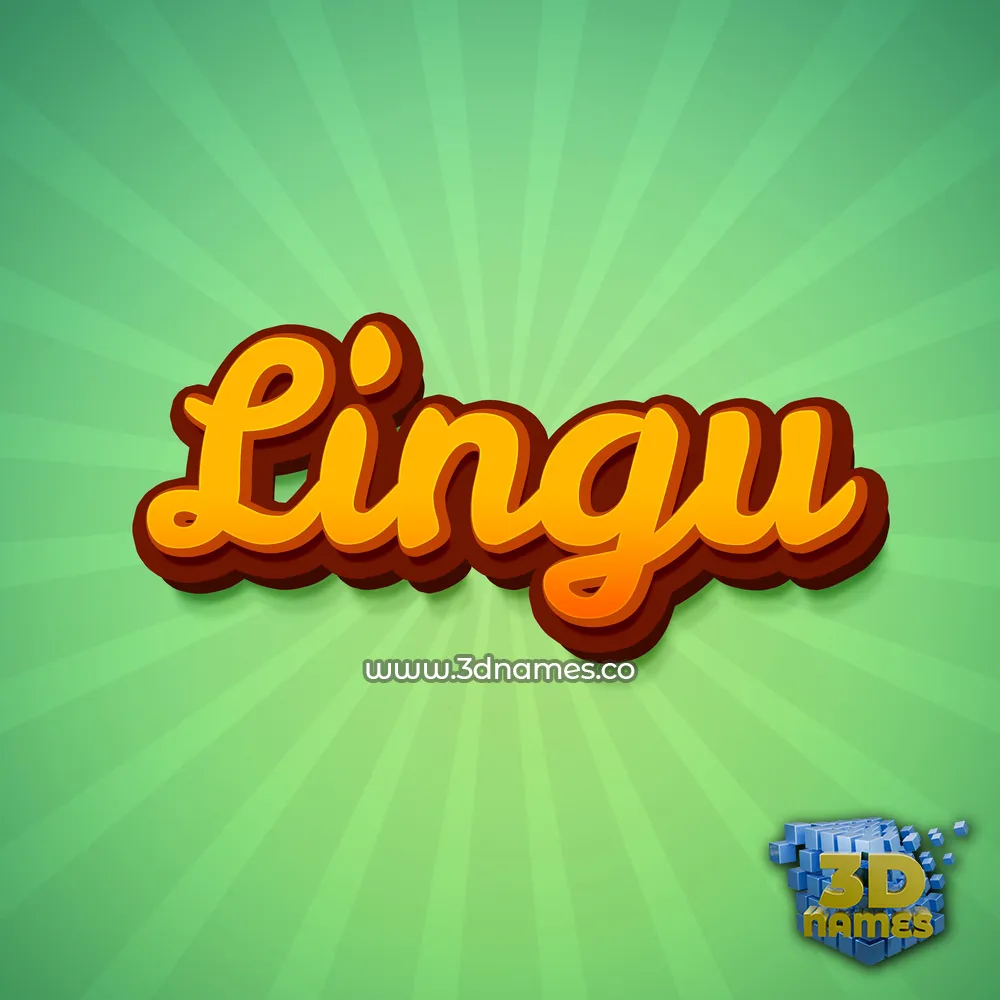 lingu in Green Rays style - 3D name wallpaper