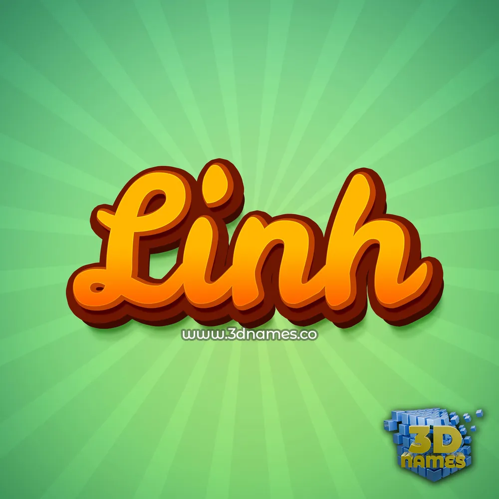 linh in Green Rays style - 3D name wallpaper