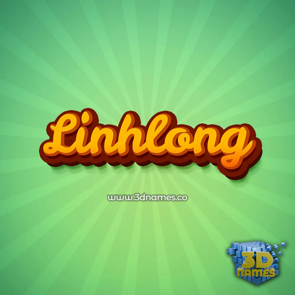 linhlong in Green Rays style - 3D name wallpaper