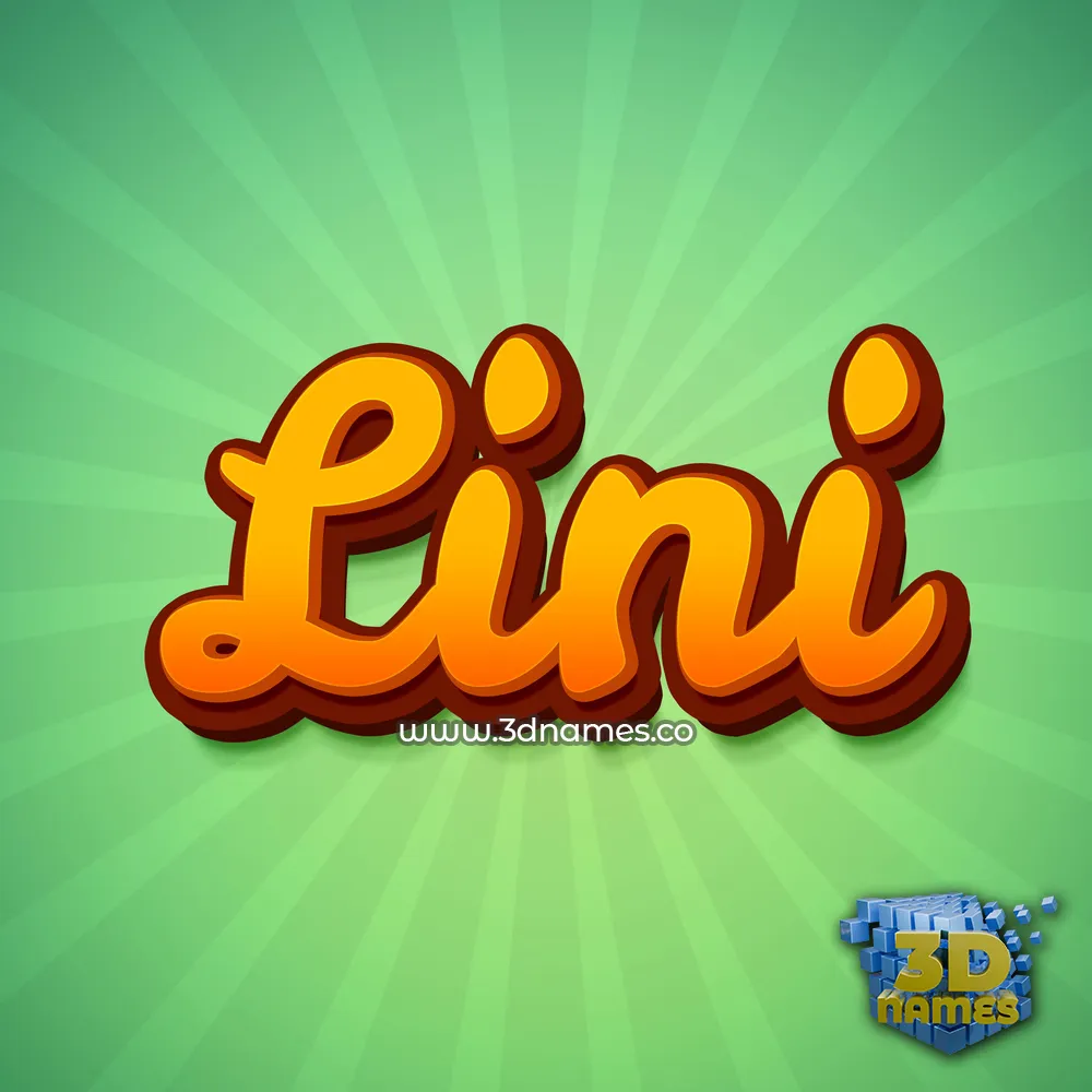lini in Green Rays style - 3D name wallpaper