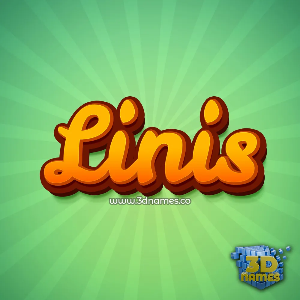 linis in Green Rays style - 3D name wallpaper