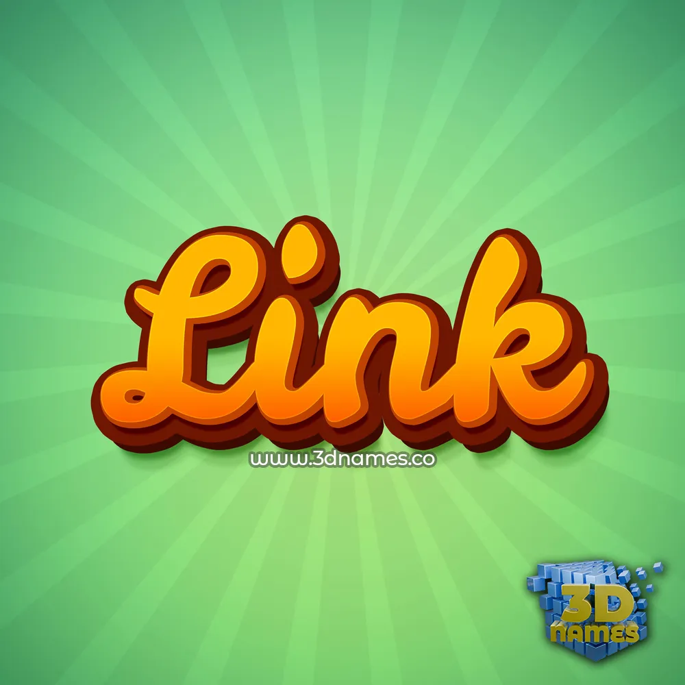 link in Green Rays style - 3D name wallpaper