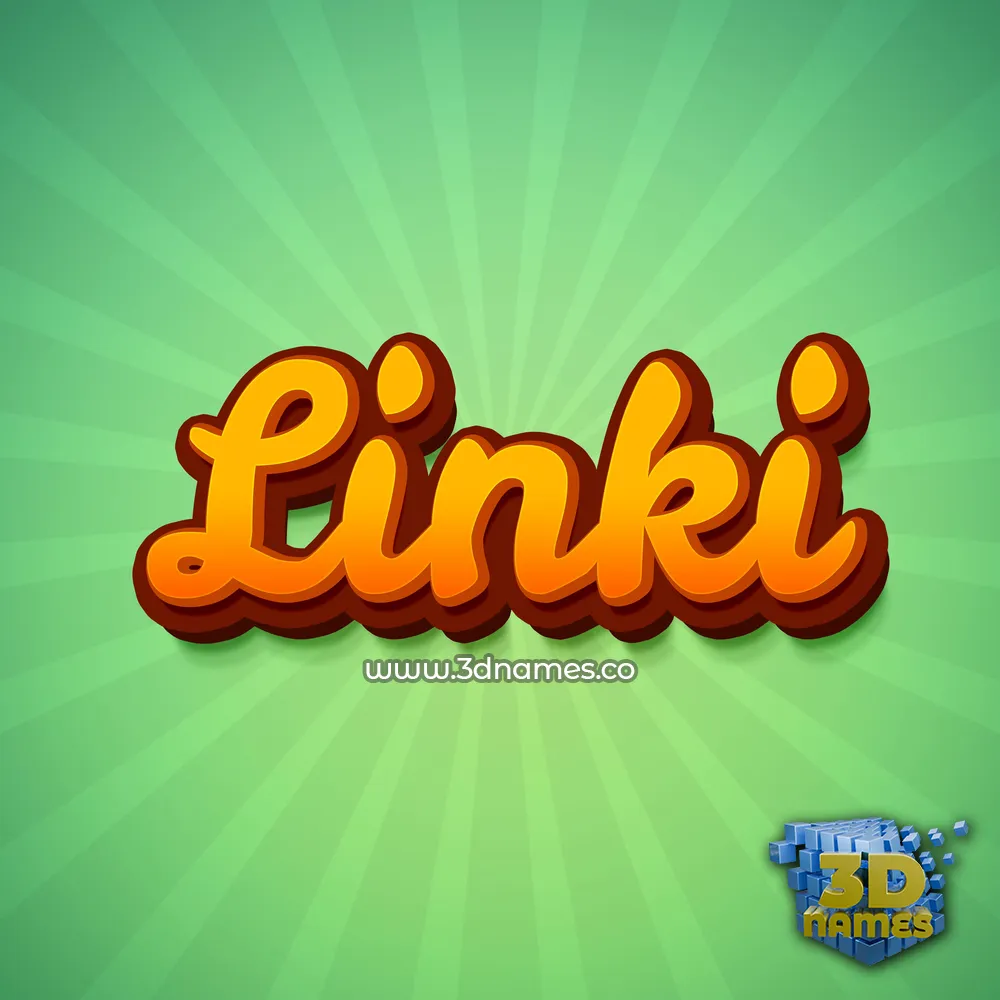 linki in Green Rays style - 3D name wallpaper