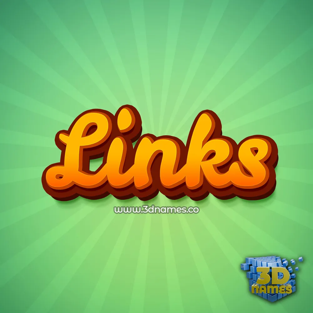 links in Green Rays style - 3D name wallpaper