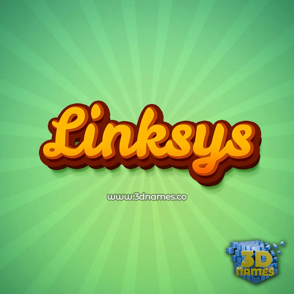 linksys in Green Rays style - 3D name wallpaper