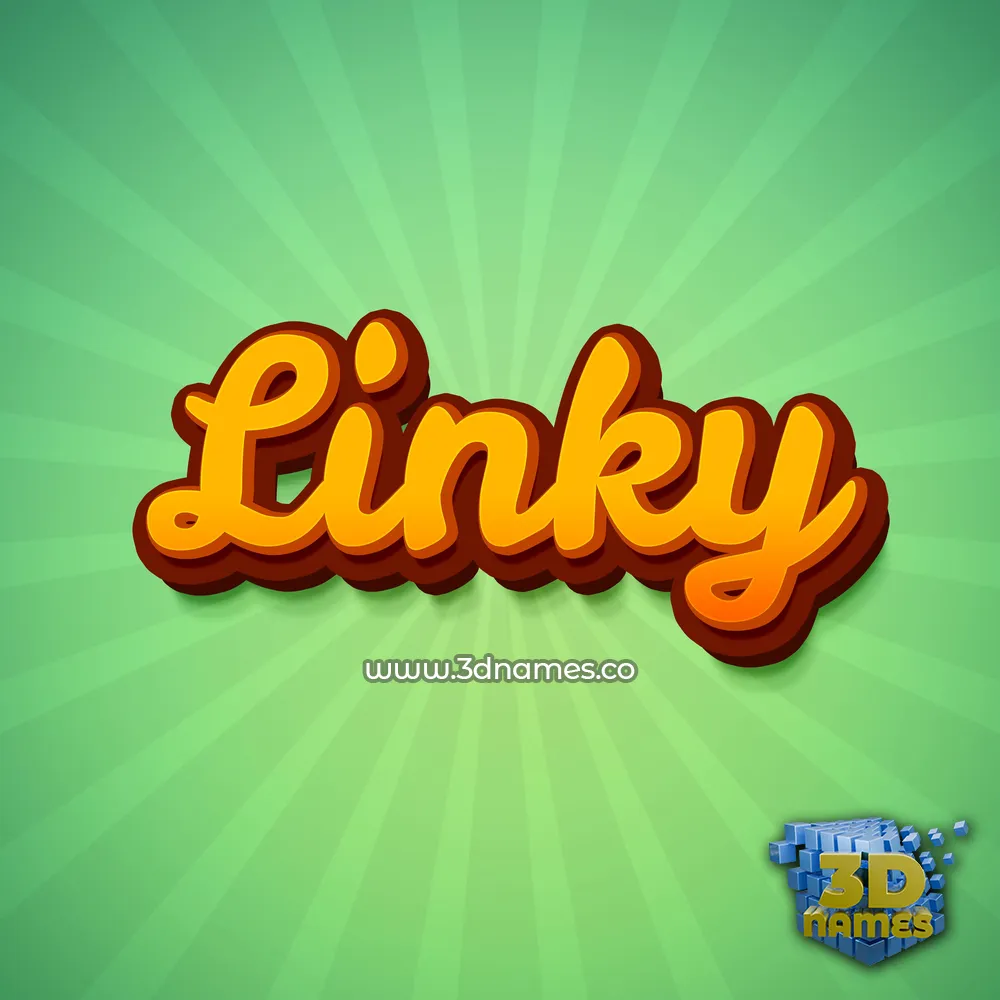 linky in Green Rays style - 3D name wallpaper