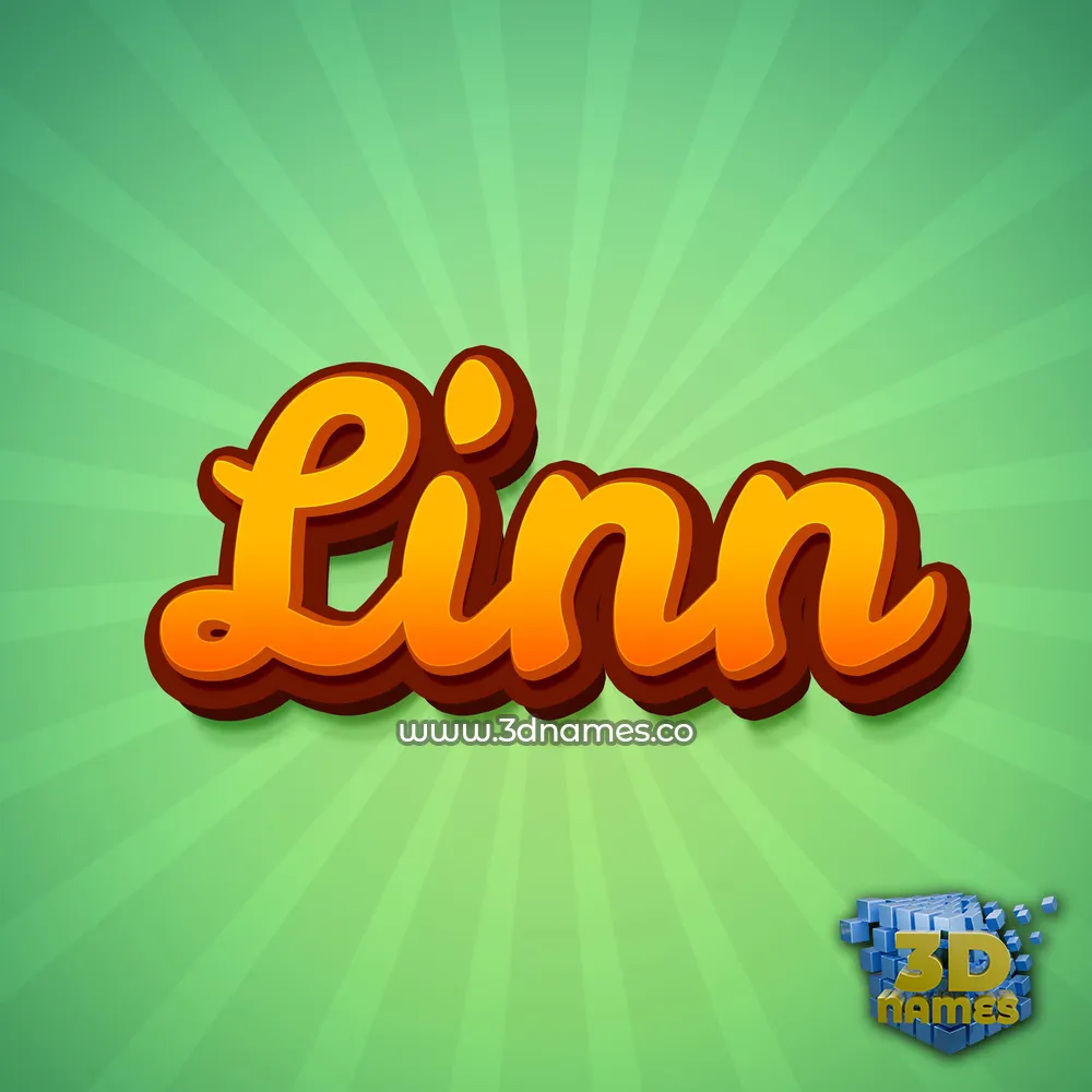 linn in Green Rays style - 3D name wallpaper