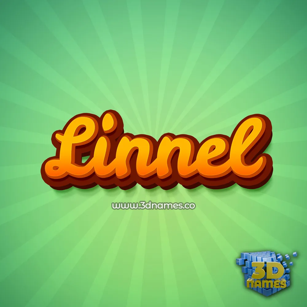 linnel in Green Rays style - 3D name wallpaper