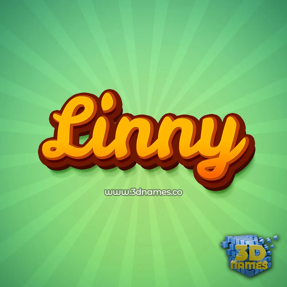 linny in Green Rays style - 3D name wallpaper