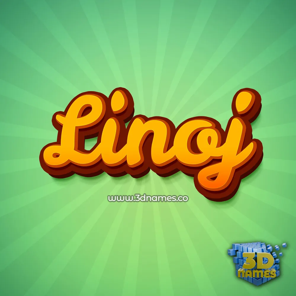 linoj in Green Rays style - 3D name wallpaper
