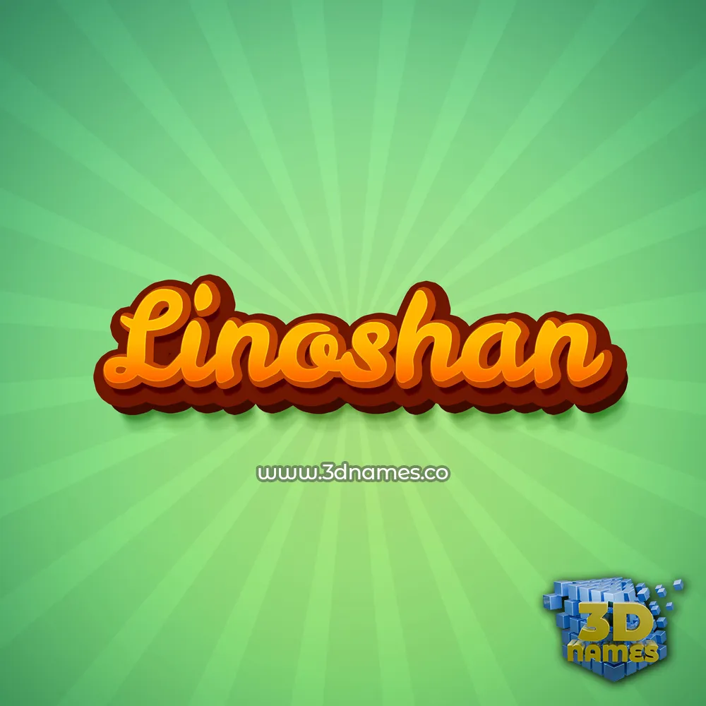 linoshan in Green Rays style - 3D name wallpaper