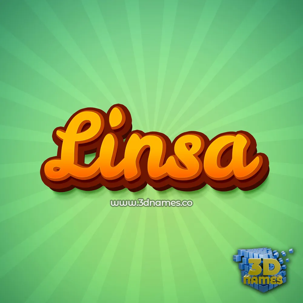 linsa in Green Rays style - 3D name wallpaper