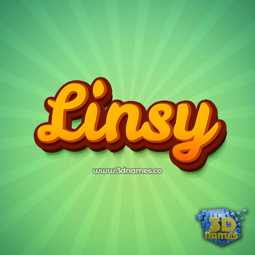 linsy in Green Rays style - 3D name wallpaper