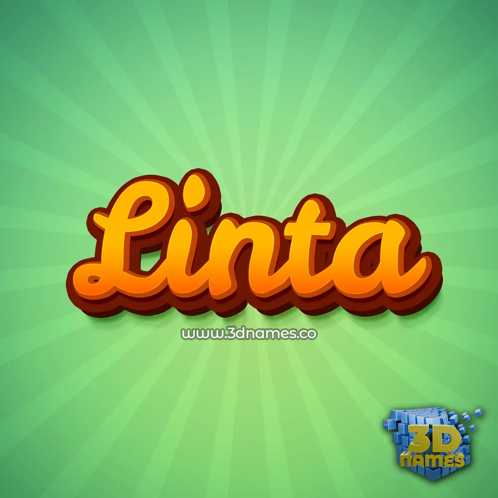 linta in Green Rays style - 3D name wallpaper