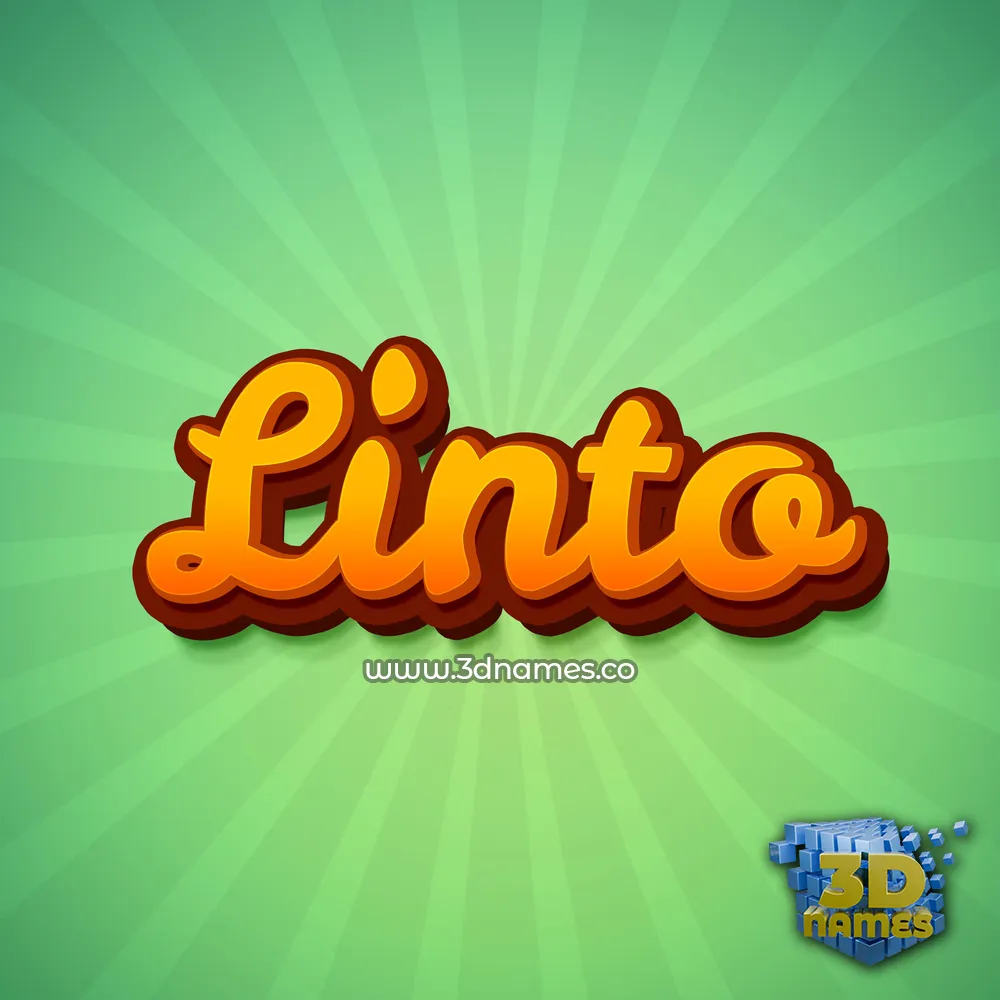linto in Green Rays style - 3D name wallpaper