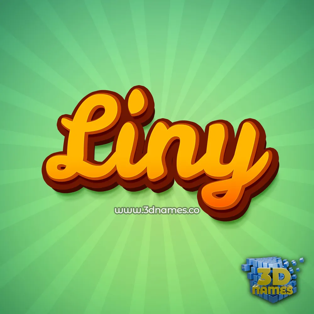 liny in Green Rays style - 3D name wallpaper