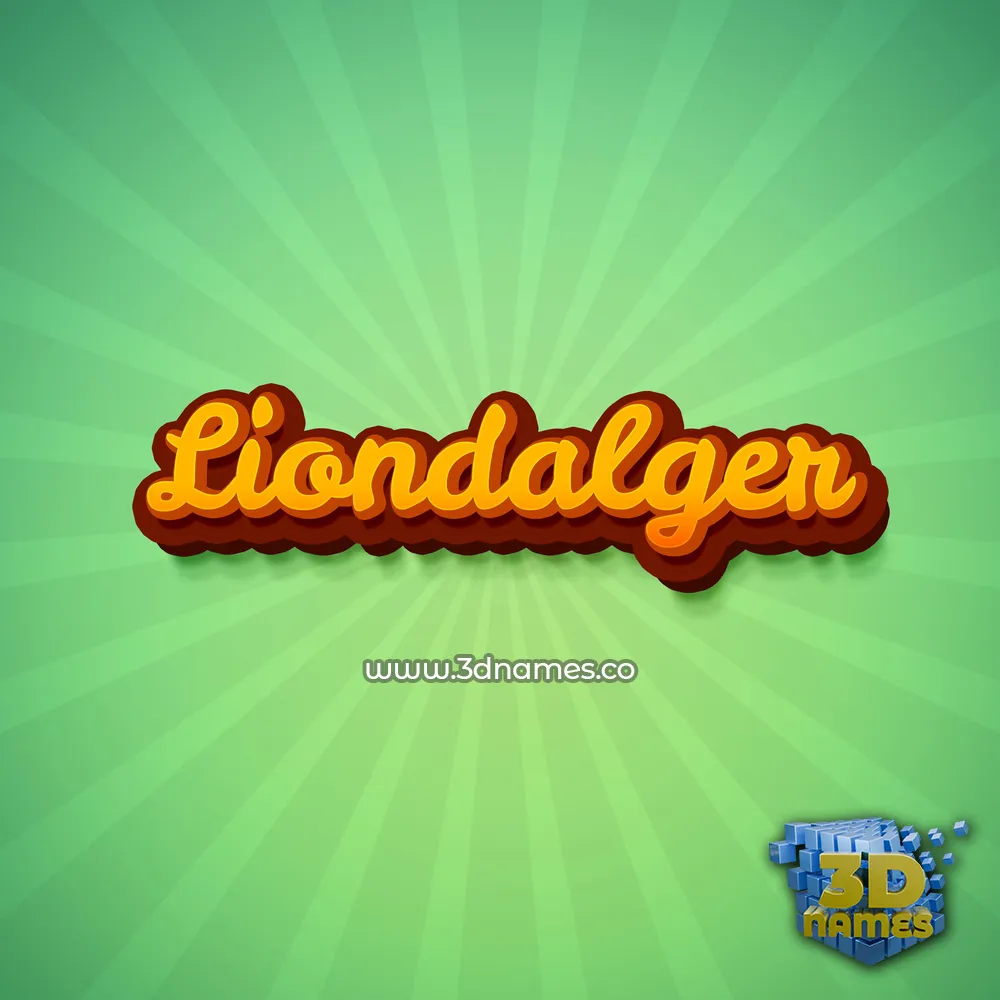 liondalger in Green Rays style - 3D name wallpaper