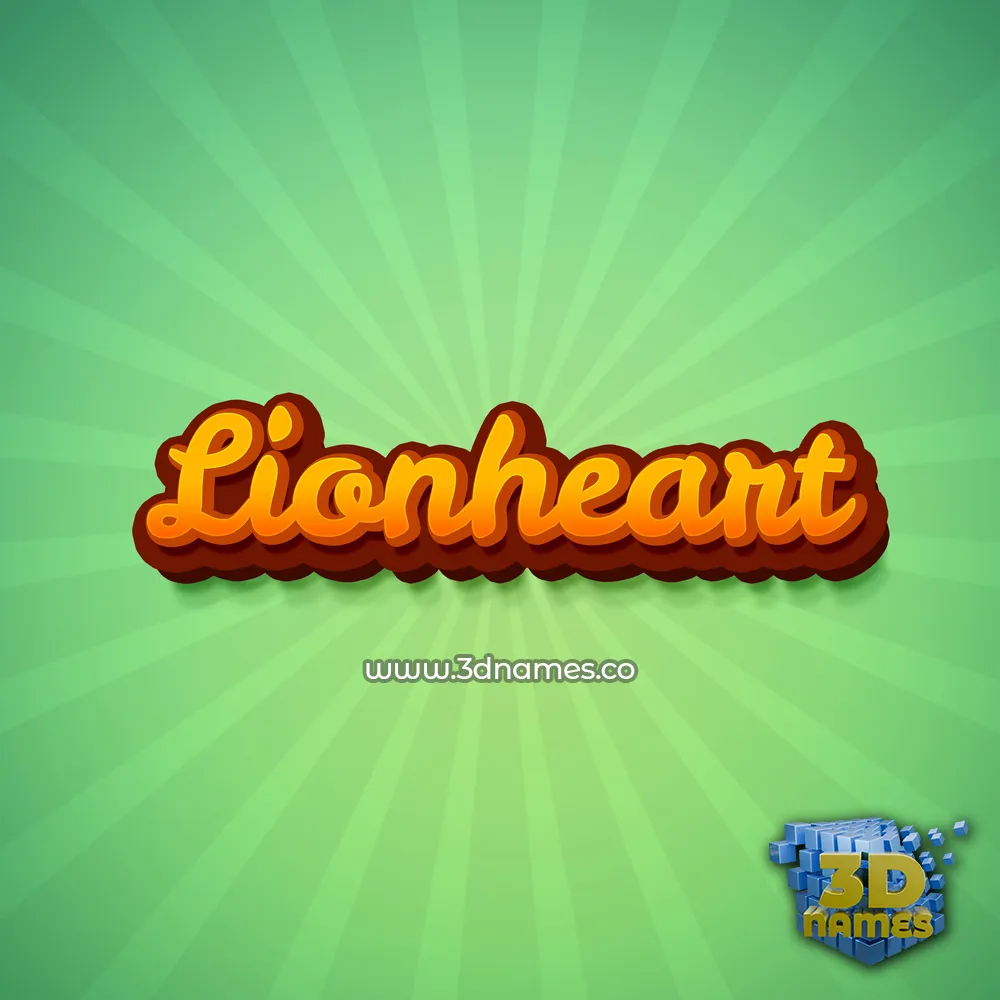 lionheart in Green Rays style - 3D name wallpaper