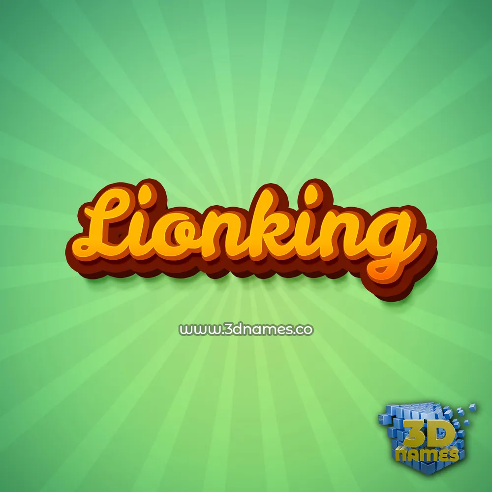 lionking in Green Rays style - 3D name wallpaper