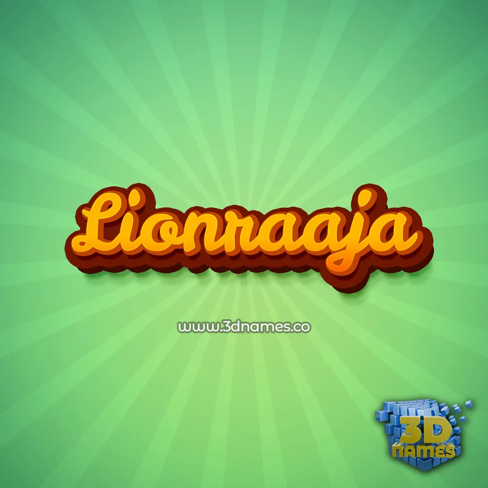 lionraaja in Green Rays style - 3D name wallpaper