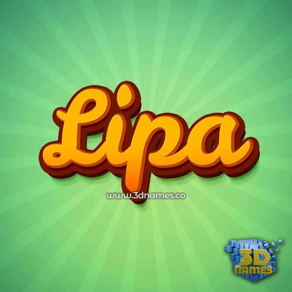 lipa in Green Rays style - 3D name wallpaper