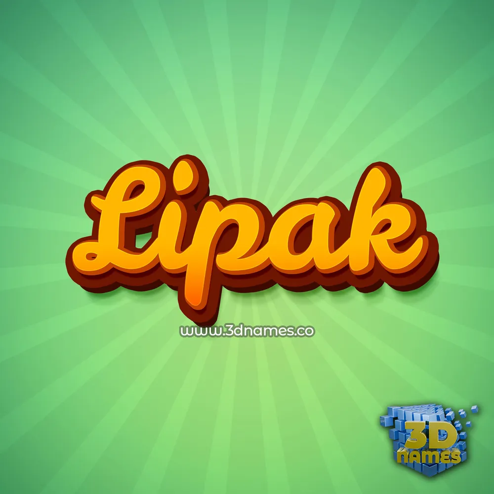 lipak in Green Rays style - 3D name wallpaper