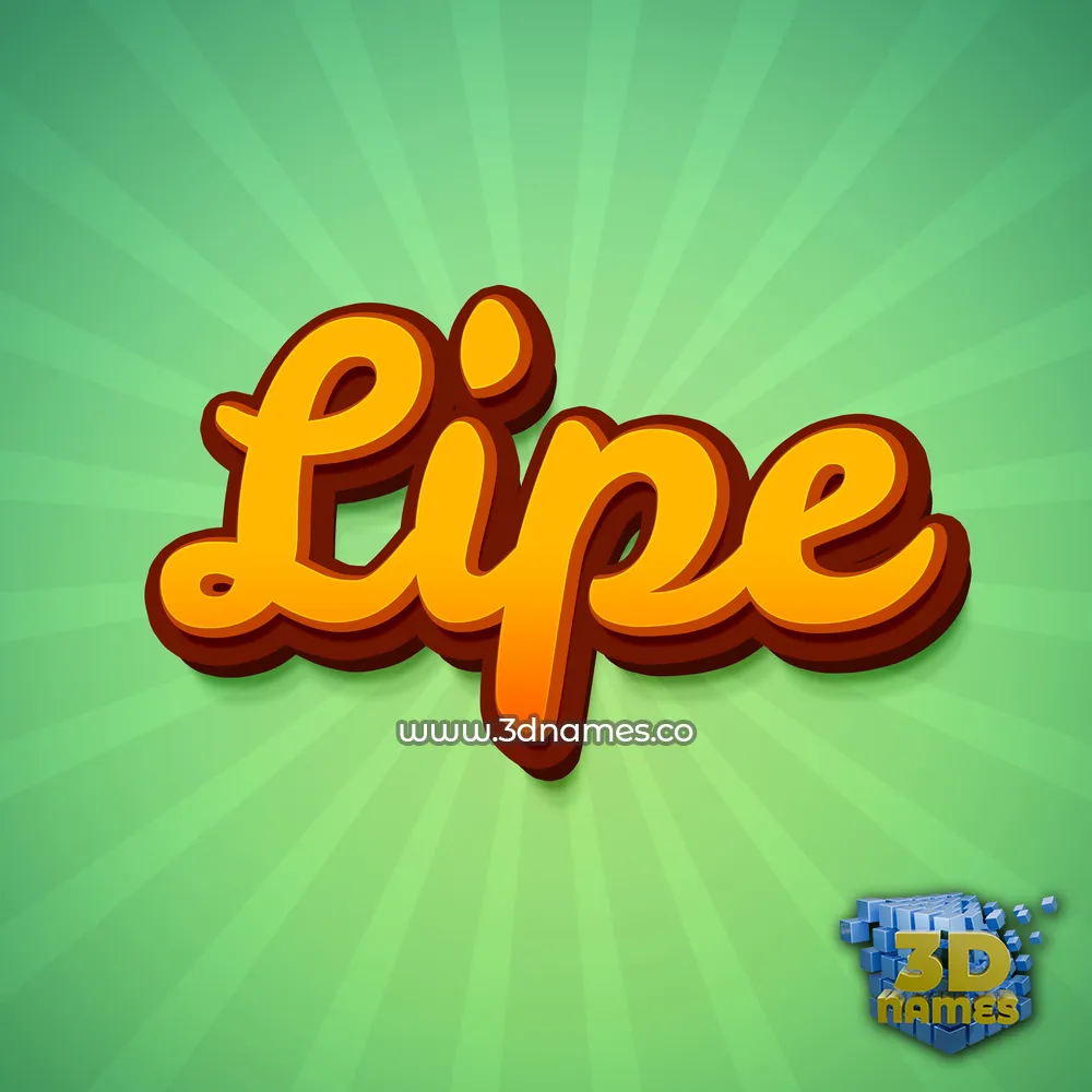 lipe in Green Rays style - 3D name wallpaper