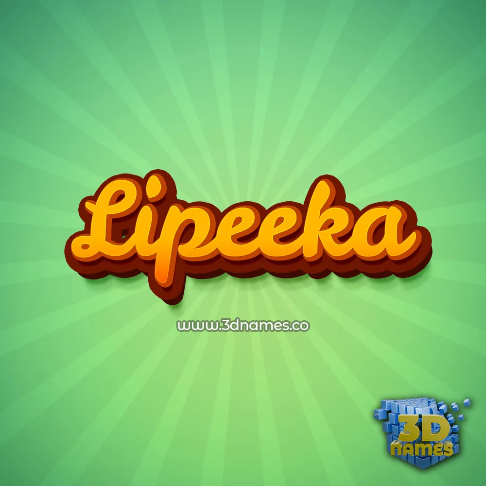 lipeeka in Green Rays style - 3D name wallpaper