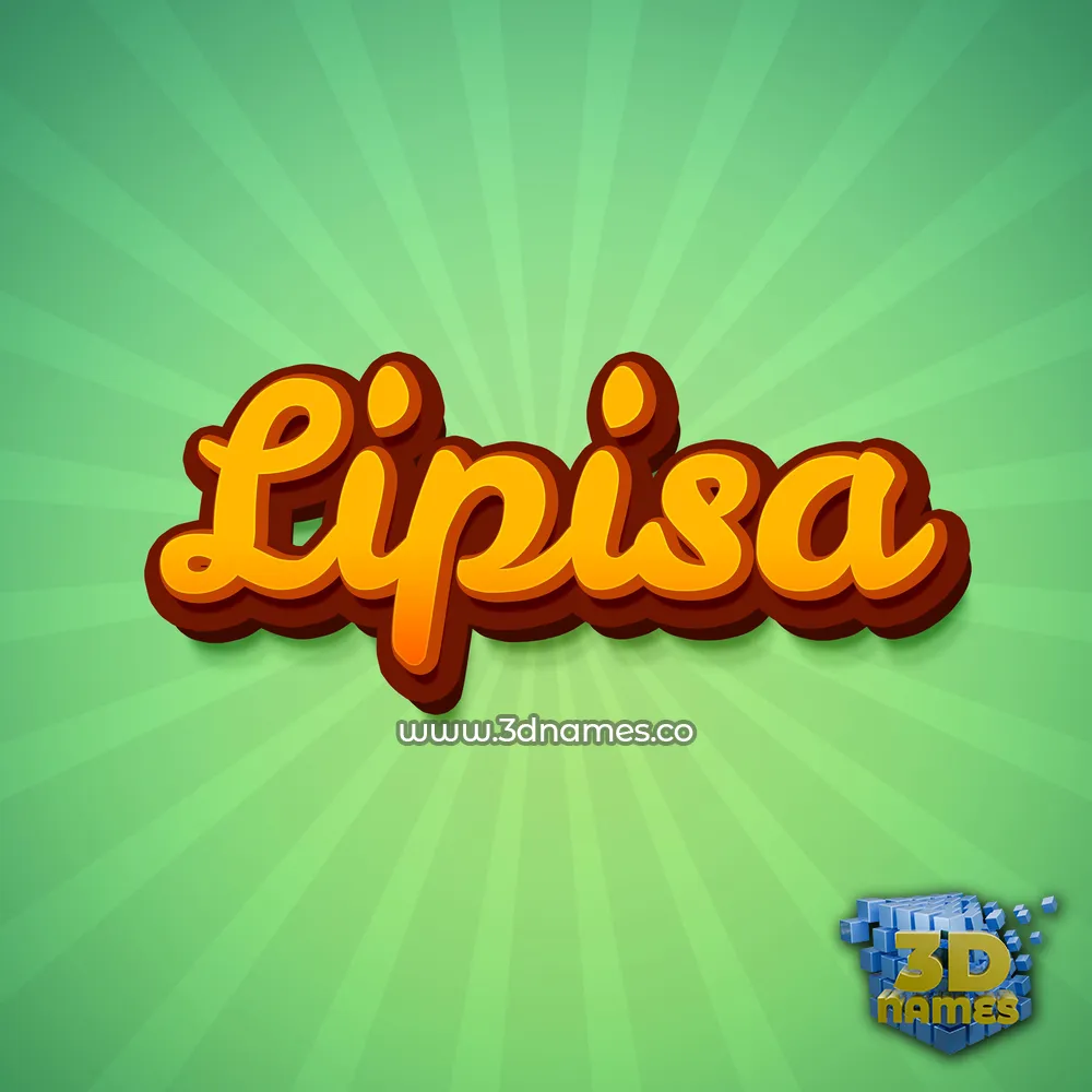lipisa in Green Rays style - 3D name wallpaper