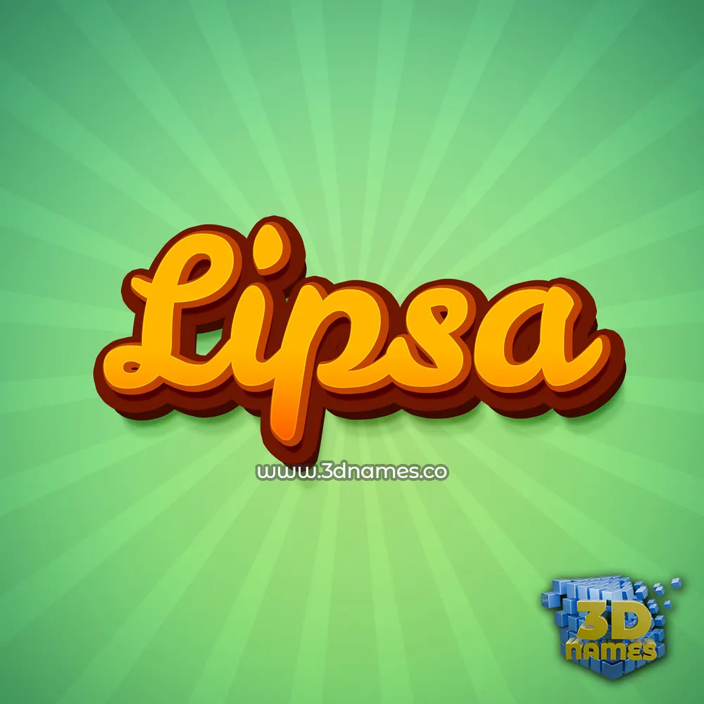 lipsa in Green Rays style - 3D name wallpaper