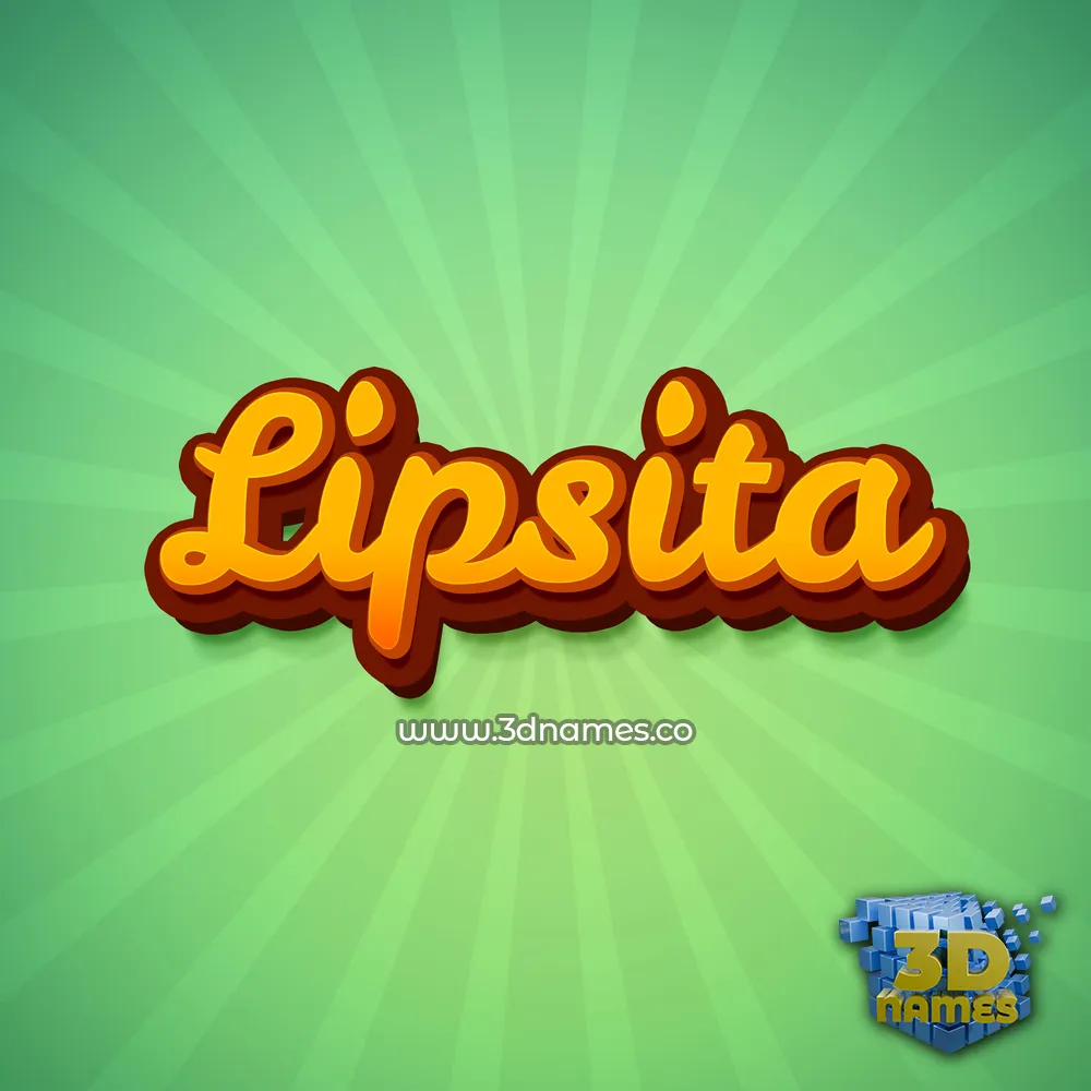 lipsita in Green Rays style - 3D name wallpaper