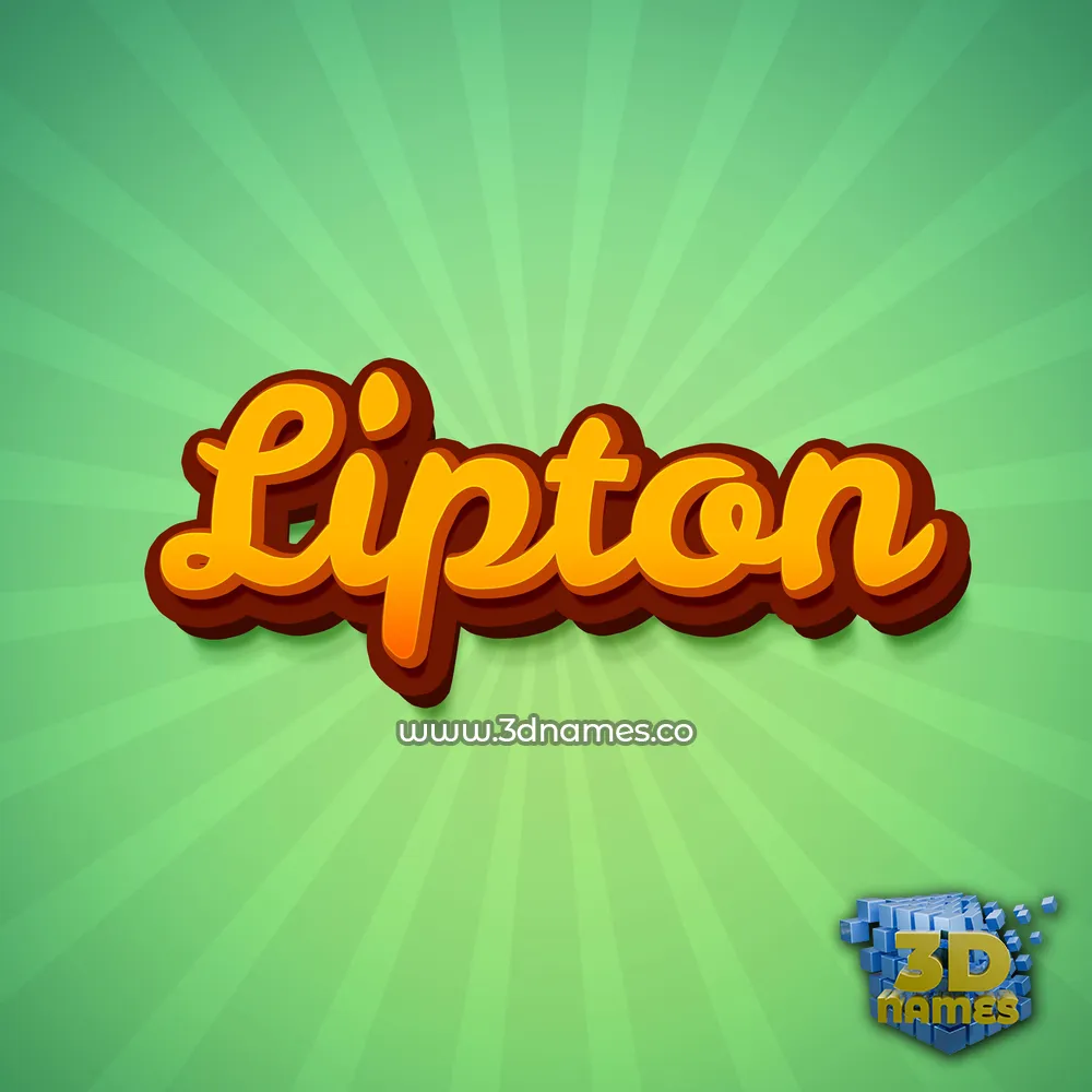 lipton in Green Rays style - 3D name wallpaper