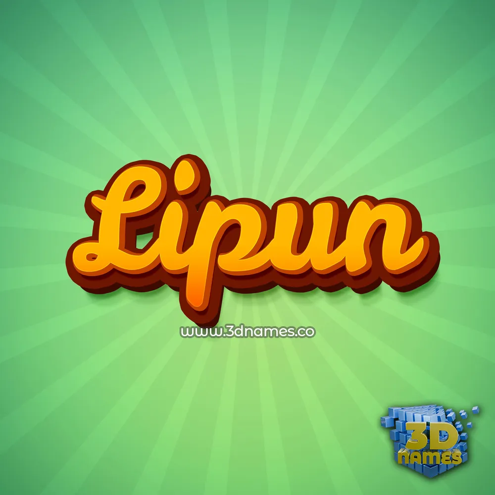 lipun in Green Rays style - 3D name wallpaper