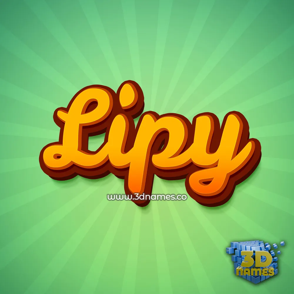 lipy in Green Rays style - 3D name wallpaper