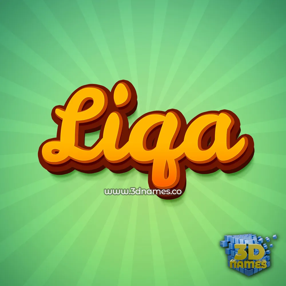 liqa in Green Rays style - 3D name wallpaper