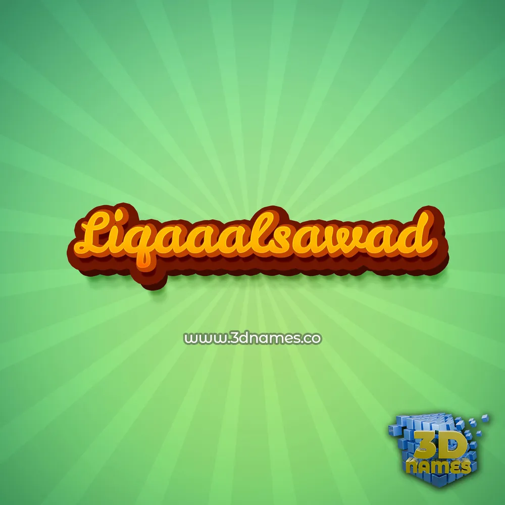 liqaaalsawad in Green Rays style - 3D name wallpaper