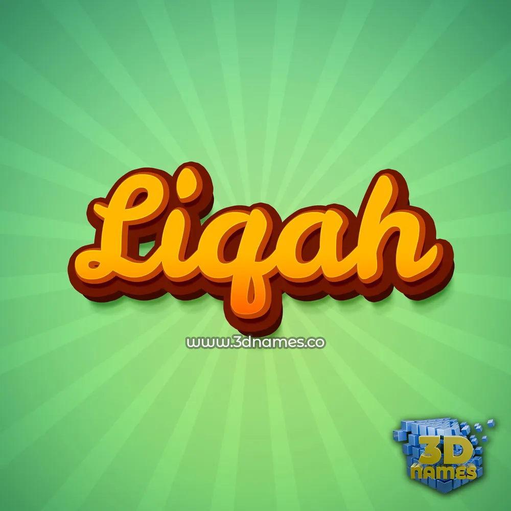 liqah in Green Rays style - 3D name wallpaper