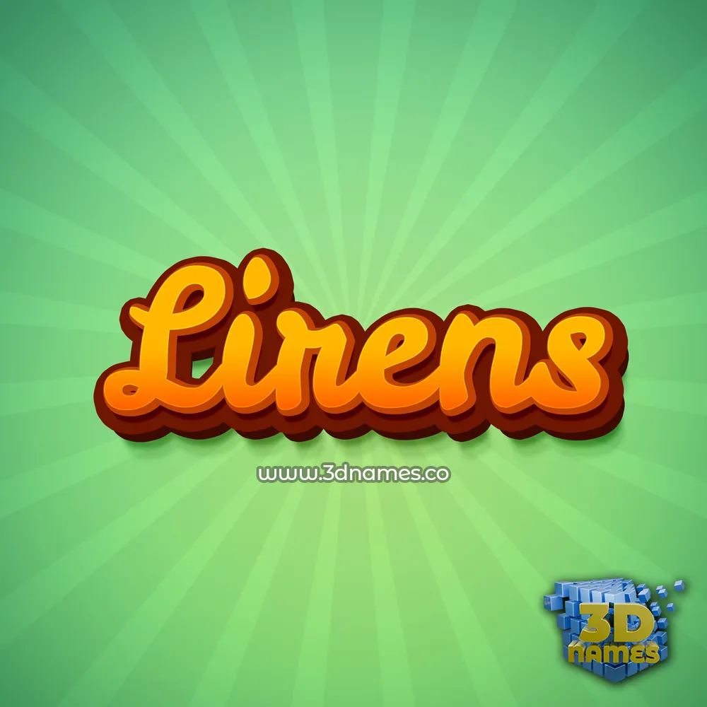 lirens in Green Rays style - 3D name wallpaper