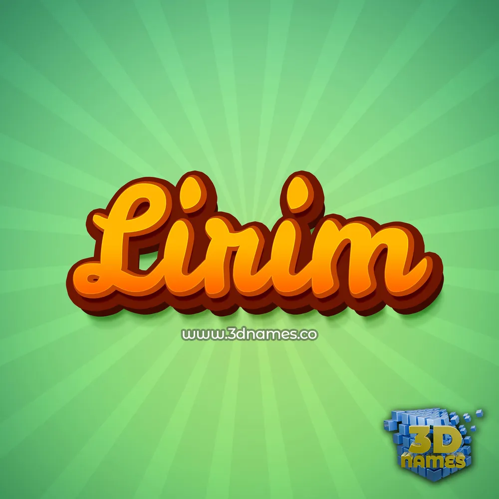 lirim in Green Rays style - 3D name wallpaper
