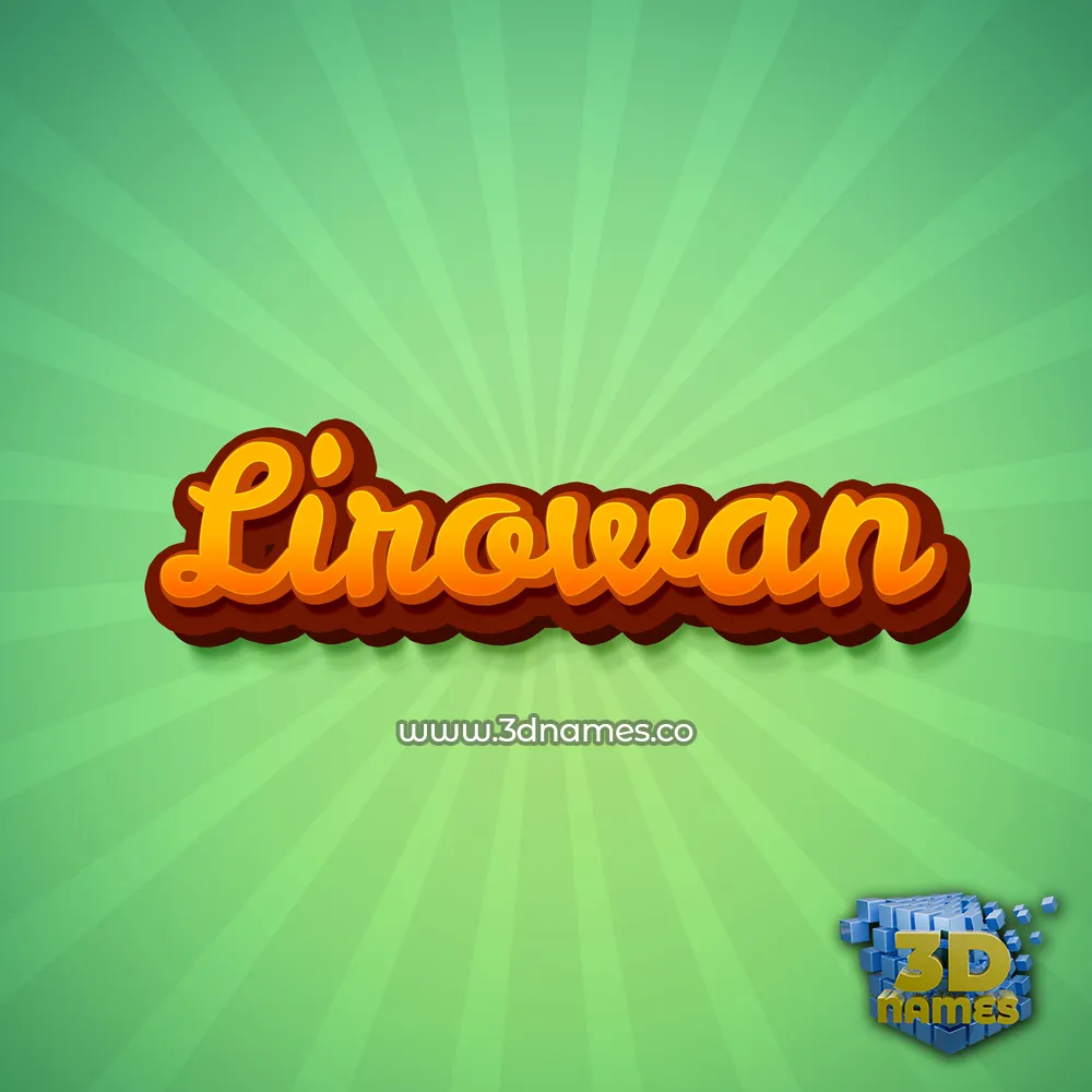lirowan in Green Rays style - 3D name wallpaper