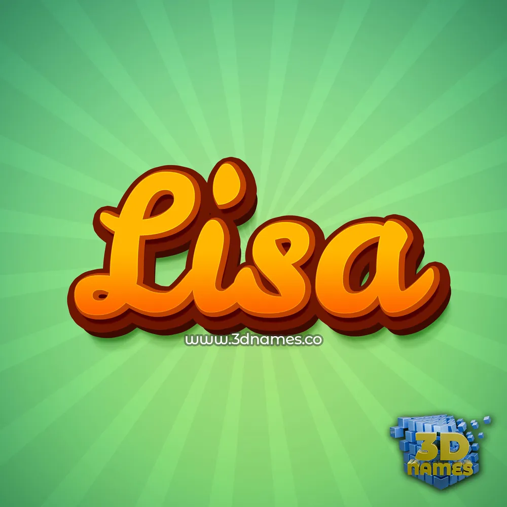 lisa in Green Rays style - 3D name wallpaper