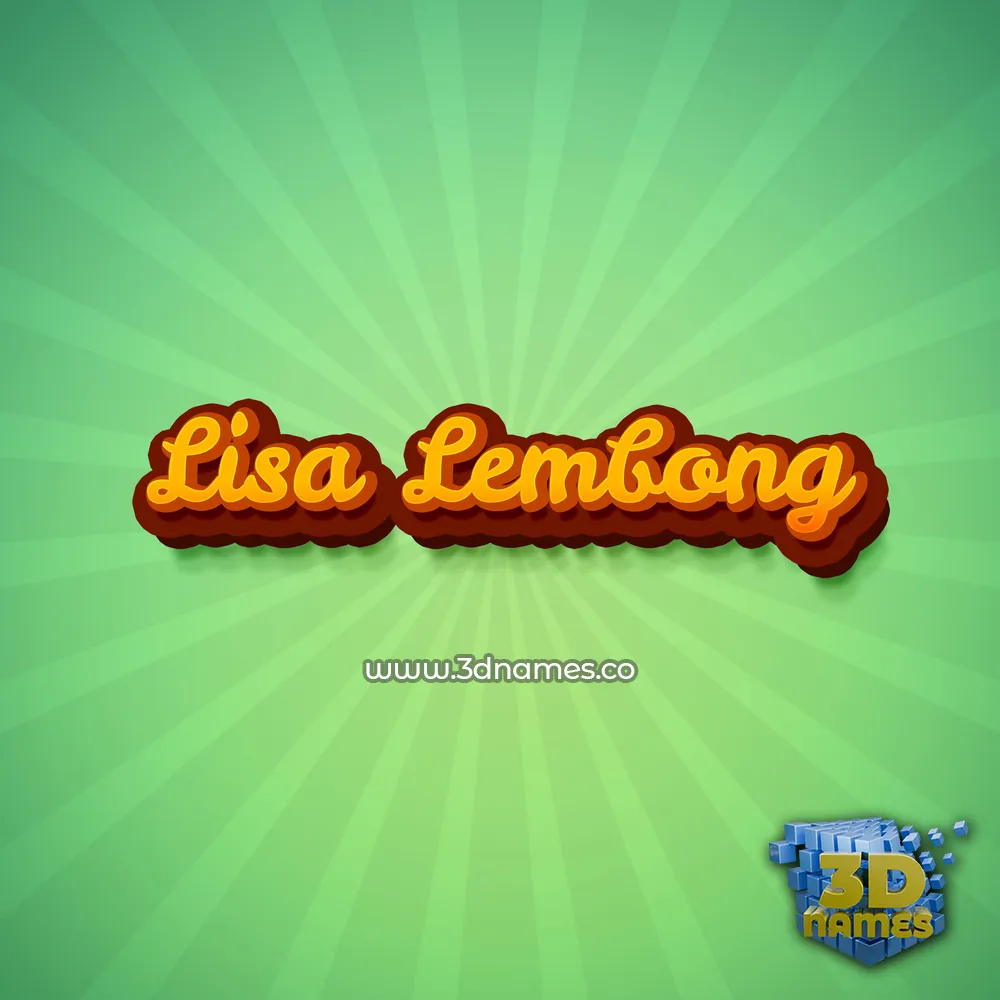 lisa lembong in Green Rays style - 3D name wallpaper