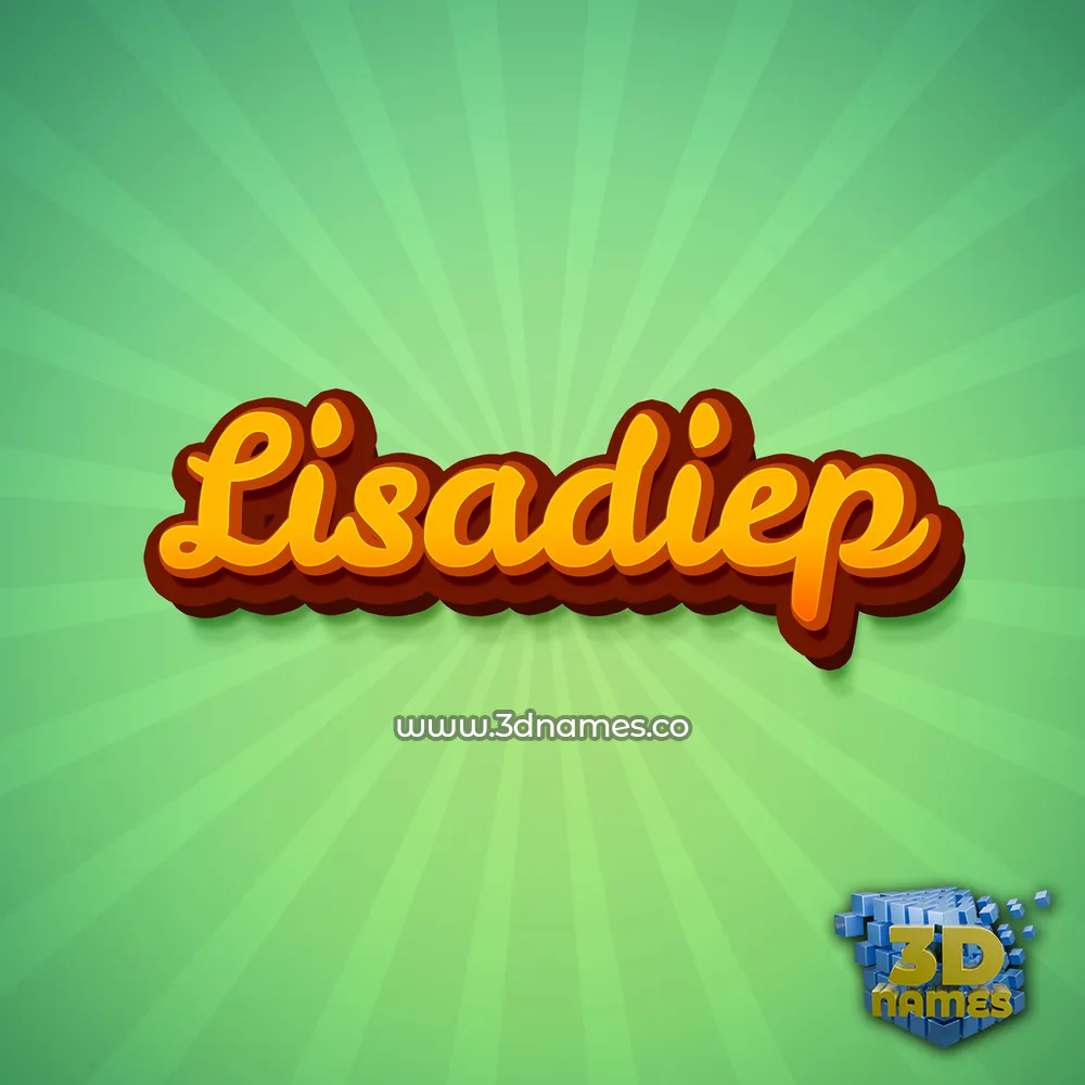 lisadiep in Green Rays style - 3D name wallpaper