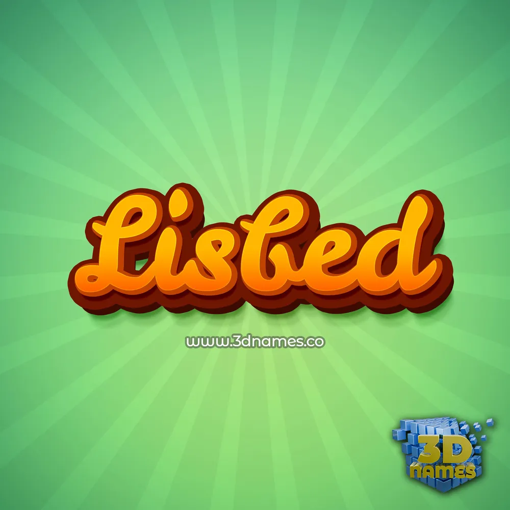 lisbed in Green Rays style - 3D name wallpaper