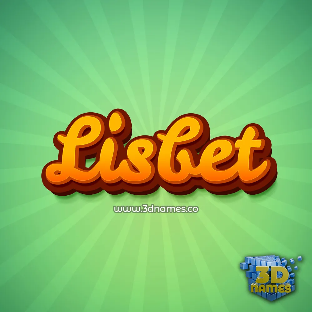 lisbet in Green Rays style - 3D name wallpaper