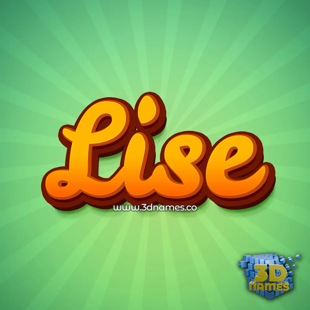 lise in Green Rays style - 3D name wallpaper