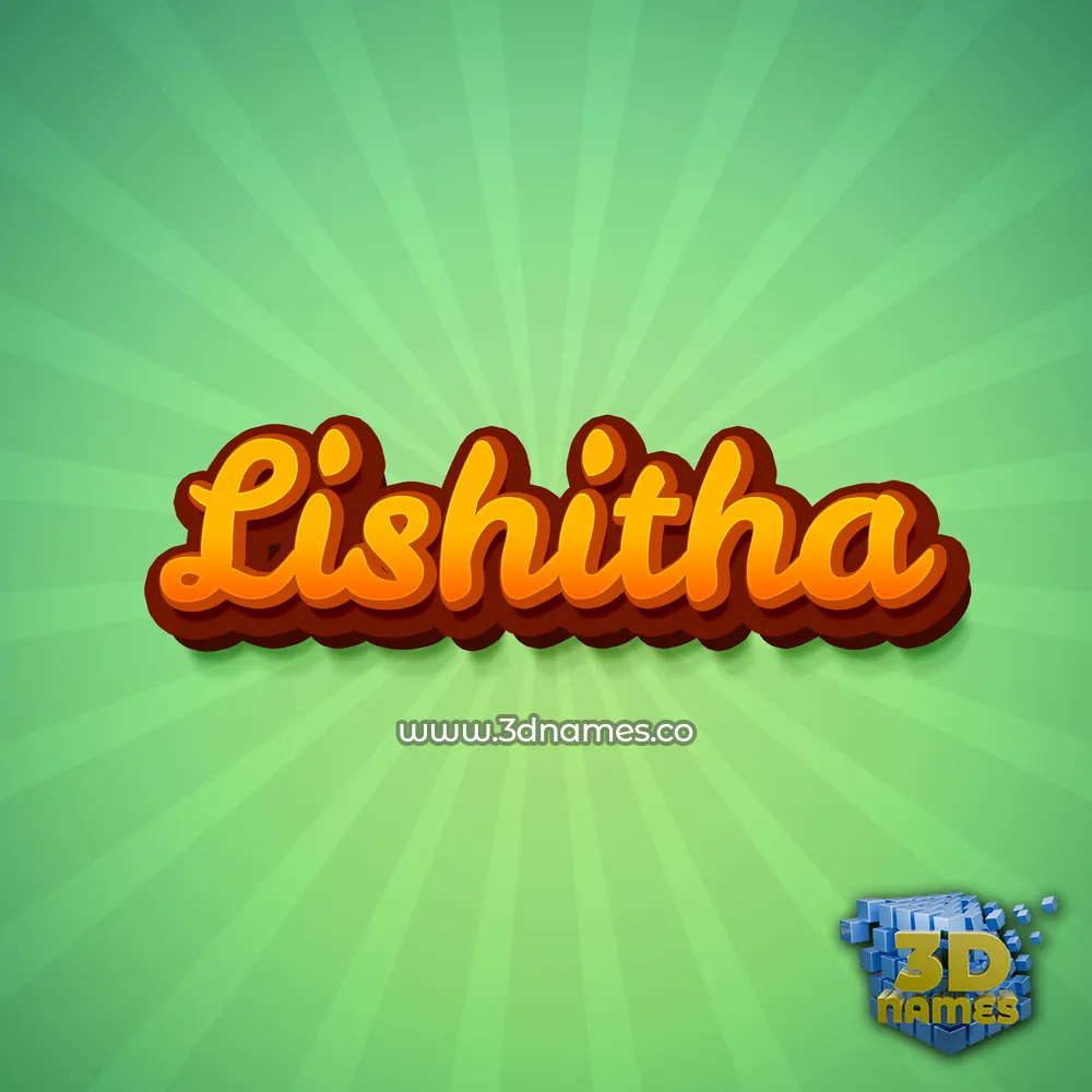lishitha in Green Rays style - 3D name wallpaper